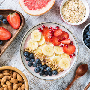 fruits on a bowl