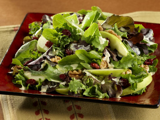 Baby Romaine with Green Apple Walnuts and Dried Cranberries1200