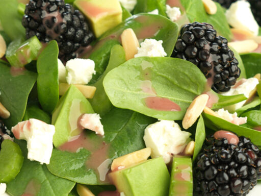 Blackberry Salad with Avocado and Almonds 1000x383
