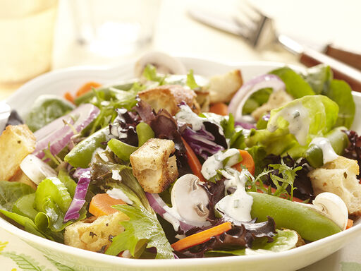 Extra Veggie with Snap PeasCelery Snap Peas and Sping Mix Salad with Buttermilk Dressing 1416