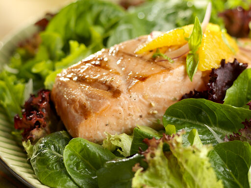 Sweet Baby Lettuces_Grilled Salmon with Citrus Salsa and Baby Greens