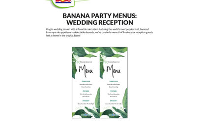 Banana Party Menus_ Wedding Reception Downloadable