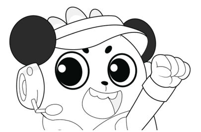 Combo Panda Coloring Page