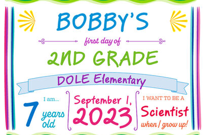 First/Last Day of School Photo Sign